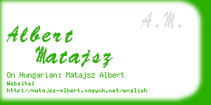 albert matajsz business card